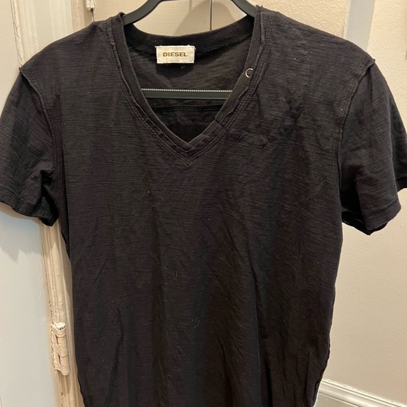 Diesel, V-neck black T-shirt, size small - Picture 1 of 2